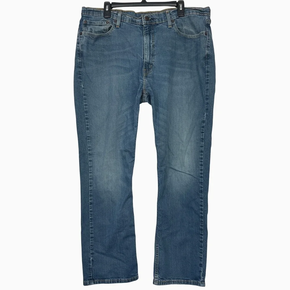Levis 514 Straight Fit Mens 40x30 Medium Wash Denim Blue Jeans Stretch‎ Zip